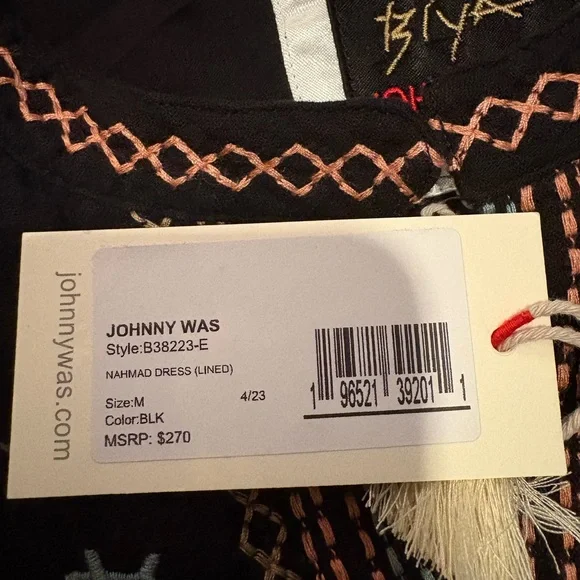 Johnny Was Black Top with Colorful Embroidery - Picture 5 of 5